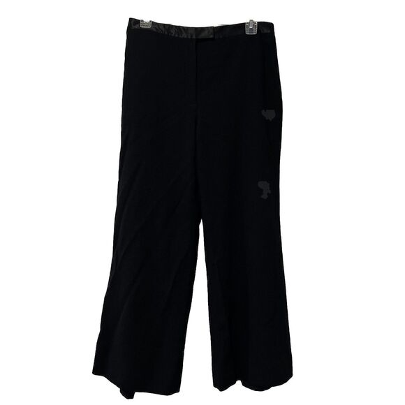 BLOOMINGDALE’S NOW Wool Satin Waist Dress Pants Career Basic 10 Short Wide Leg‎ - Picture 1 of 8